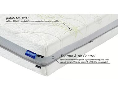 Středně tvrdá ortopedická matrace GUARD ANTIBACTERIAL, 20cm, 140kg - pohled č. 3