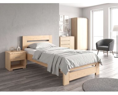 Jednolůžková postel s roštem Berni, 80x200, 90x200, masiv smrk - pohled č. 2