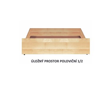 Úložný prostor půlený k posteli BW, masiv buk - pohled č. 1