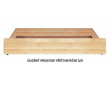 Úložný prostor 3/4 k postelím BW, masiv buk - pohled č. 1