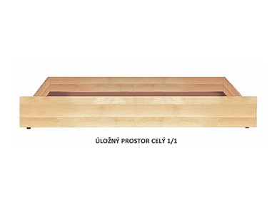 Úložný prostor celý 1/1 pod postele BW, masiv buk - pohled č. 1