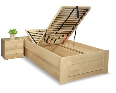 Zvýšená válenda s úložným prostorem Rocco, 90x200, 80x200, masiv buk - pohled č. 1