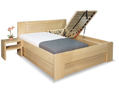 Zvýšená postel s úložným prostorem Dan, 160x200, 180x200, masiv buk - pohled č. 1