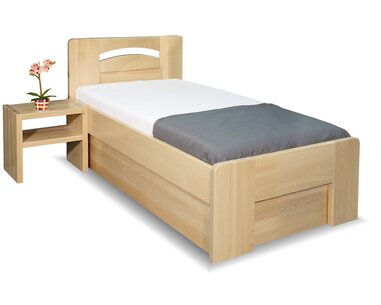 Zvýšená postel s úložným prostorem Riči, 80x200, 90x200, masiv buk - pohled č. 2