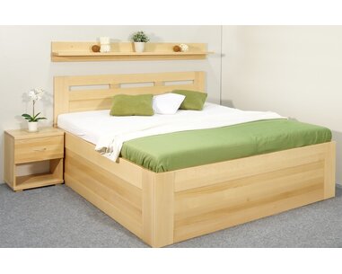 Vysoká postel s úložným prostorem Floria, 160x200, 180x200, masiv buk - pohled č. 4