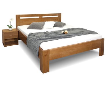 Zvýšená postel dvoulůžko HERKULES, masiv buk, 180x220 - pohled č. 1