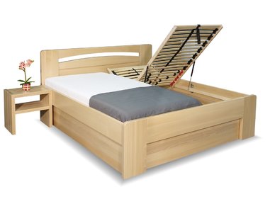 Zvýšená postel s úložným prostorem Riči, 180x220, masiv buk - pohled č. 1