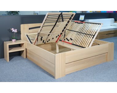 Zvýšená postel s úložným prostorem Riči, 180x220, masiv buk - pohled č. 2