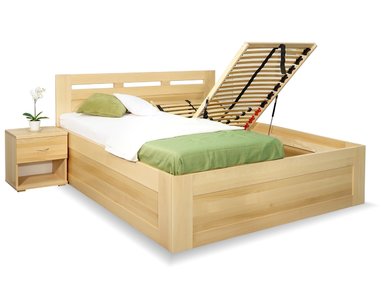 Vysoká postel s úložným prostorem Floria, masiv buk, 180x210 - pohled č. 1