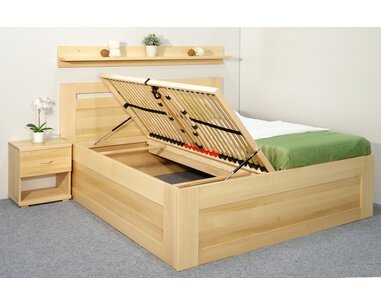 Vysoká postel s úložným prostorem Floria, masiv buk, 180x210 - pohled č. 2