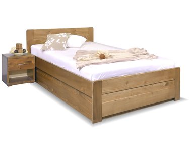 Postel s úložným prostorem Mark, masiv smrk, 120x200 - pohled č. 1