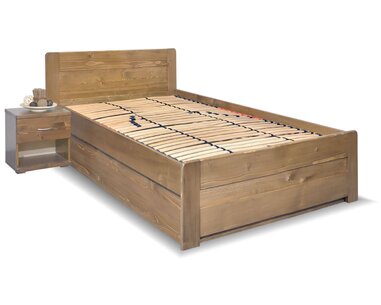 Postel s úložným prostorem Mark, masiv smrk, 120x200 - pohled č. 2