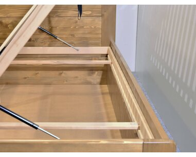Postel s úložným prostorem Mark, masiv smrk, 120x200 - pohled č. 3