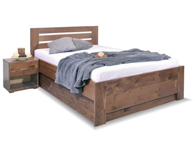Zvýšená postel s úložným prostorem Rita, masiv smrk, 120x200 - pohled č. 1