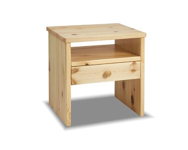 Noční stolek G-W1 - masiv borovice - pohled č. 1