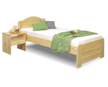 Postel jednolůžko LADA, 90x210, masiv borovice - pohled č. 1