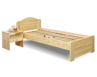 Postel jednolůžko LADA, 90x210, masiv borovice - pohled č. 2
