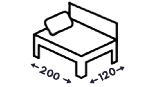 Postele s bočním čelem 120x200