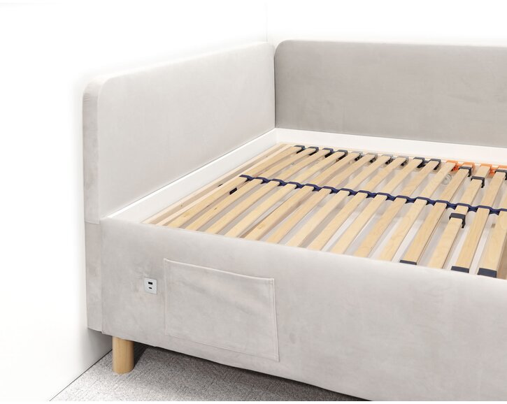 Multifunkční rohová postel NEXUS s roštem a USB nabíječkou, 100x200cm - pohled č. 7