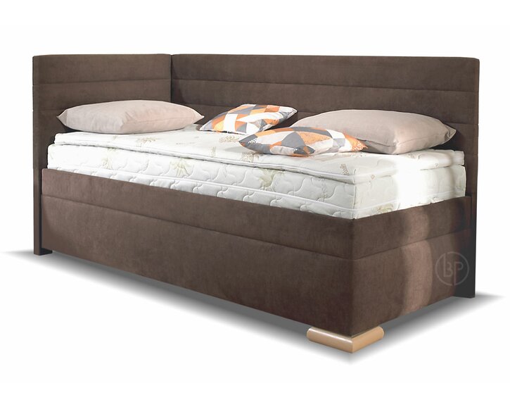 Rohová postel boxspring VENETO levá, s úložným prostorem  - pohled č. 1