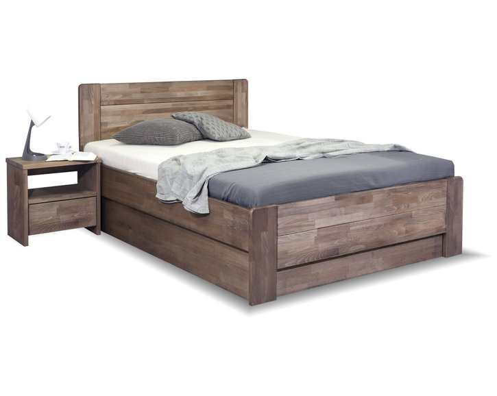 Postel s úložným prostorem ARION 2, 140x200, masiv buk - pohled č. 1