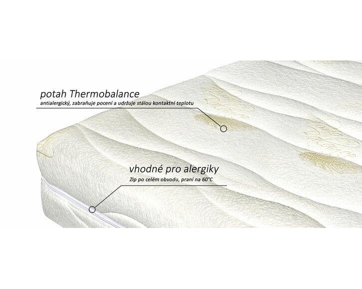 Tvrdší zdravotní matrace BIOTHERM XXL, 25cm, 160kg, 2x kokos, studená pěna - pohled č. 3