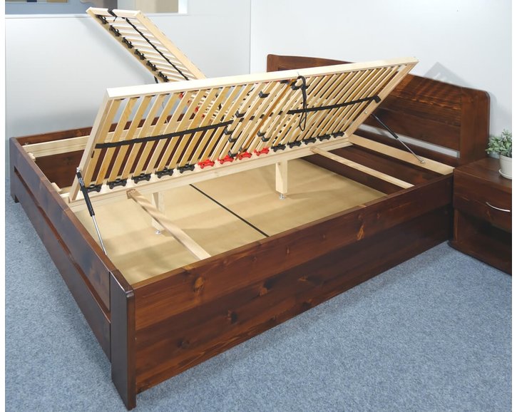 Postel z masivu s úložným prostorem Justina, 180x210cm, masiv smrk - pohled č. 8