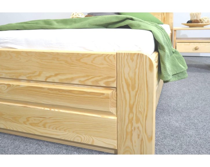 Postel jednolůžko s úložným prostorem LADA, 90x200cm, masiv borovice - pohled č. 4