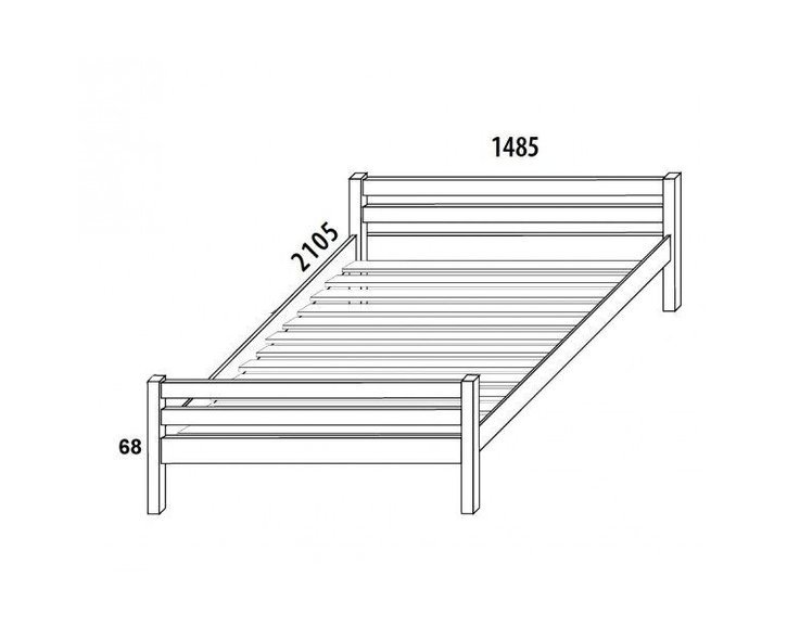 Dětská postel DOMINO 140x200cm, D901/BC, masiv buk - pohled č. 1